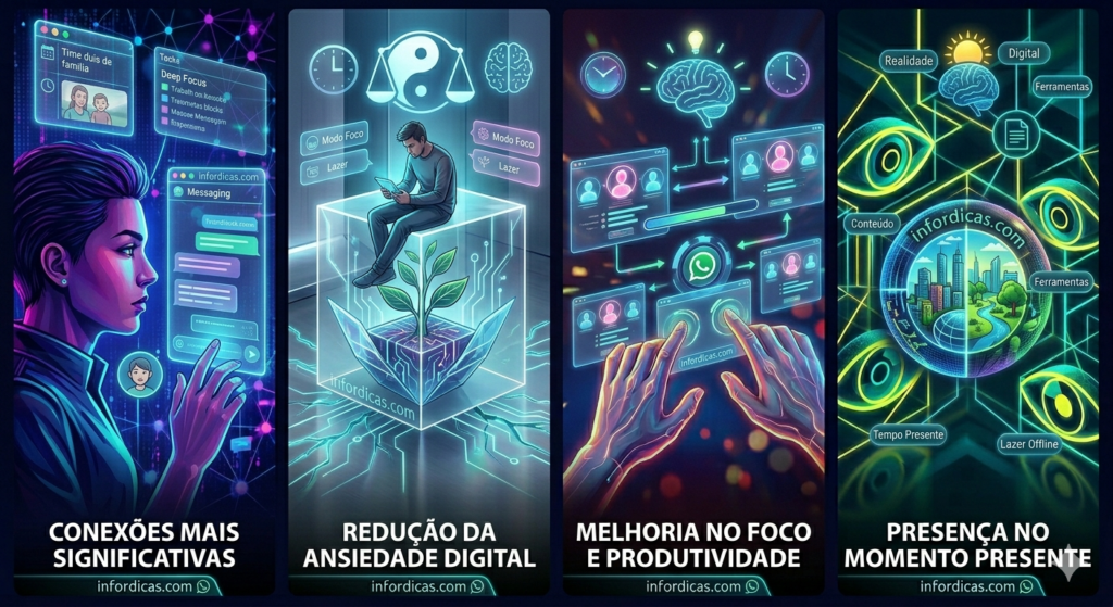 Beneficios-de-usar-o-WhatsApp-com-equilibrio-1024x559 Como Usar o WhatsApp Sem Ansiedade: 12 Dicas para Organizar Conversas e Ter Mais Controle