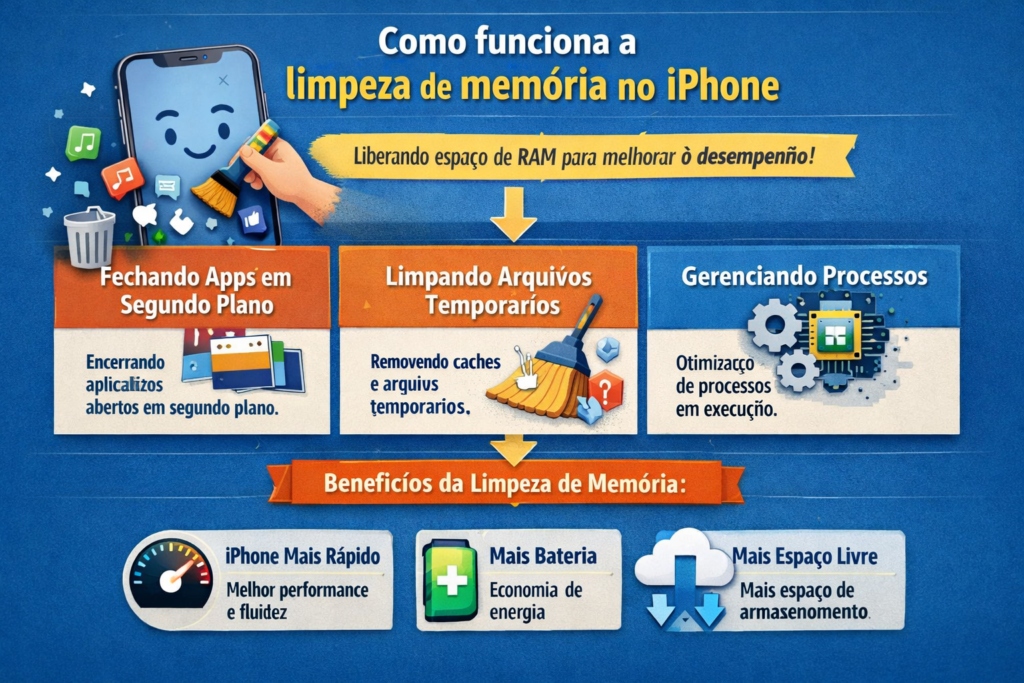 Como-limpar-a-memoria-do-iPhone-1024x683 📱 Melhores Aplicativos para Limpar Memória do iPhone em 2026 (Guia Completo)